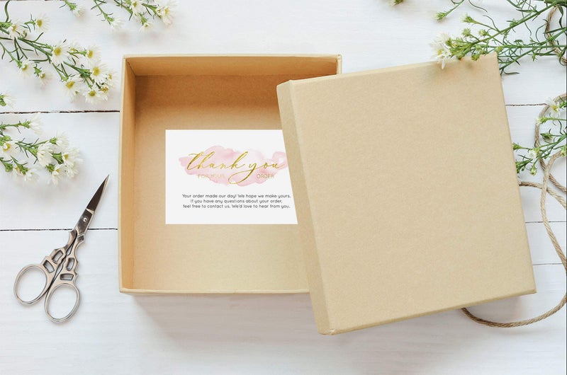 Gooji 100 Pack 4 x 6 Gold Foil Pink Watercolor Thank You for Your Order Cards for Small Business orders - Image 5